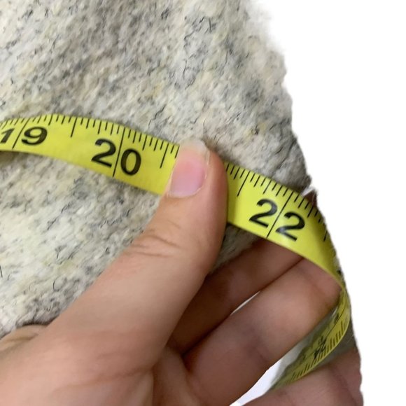 Vintage 90s Grey Cream Unstructured Double Breasted Long Coat Medium - Picture 9 of 10